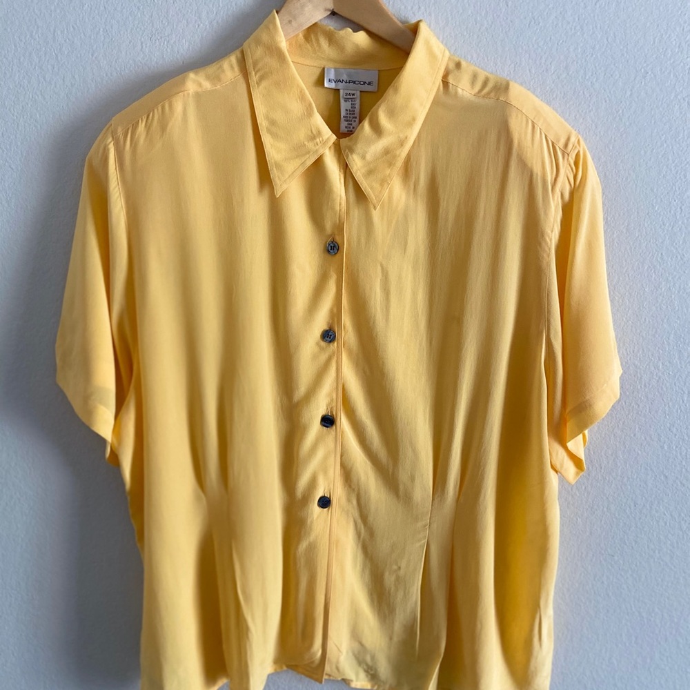 Evan Picone 100% Silk Button down Blouse
